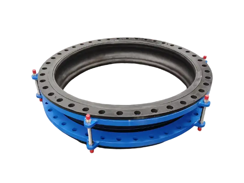 Single-ball, wide-flanged rubber flexible coupling