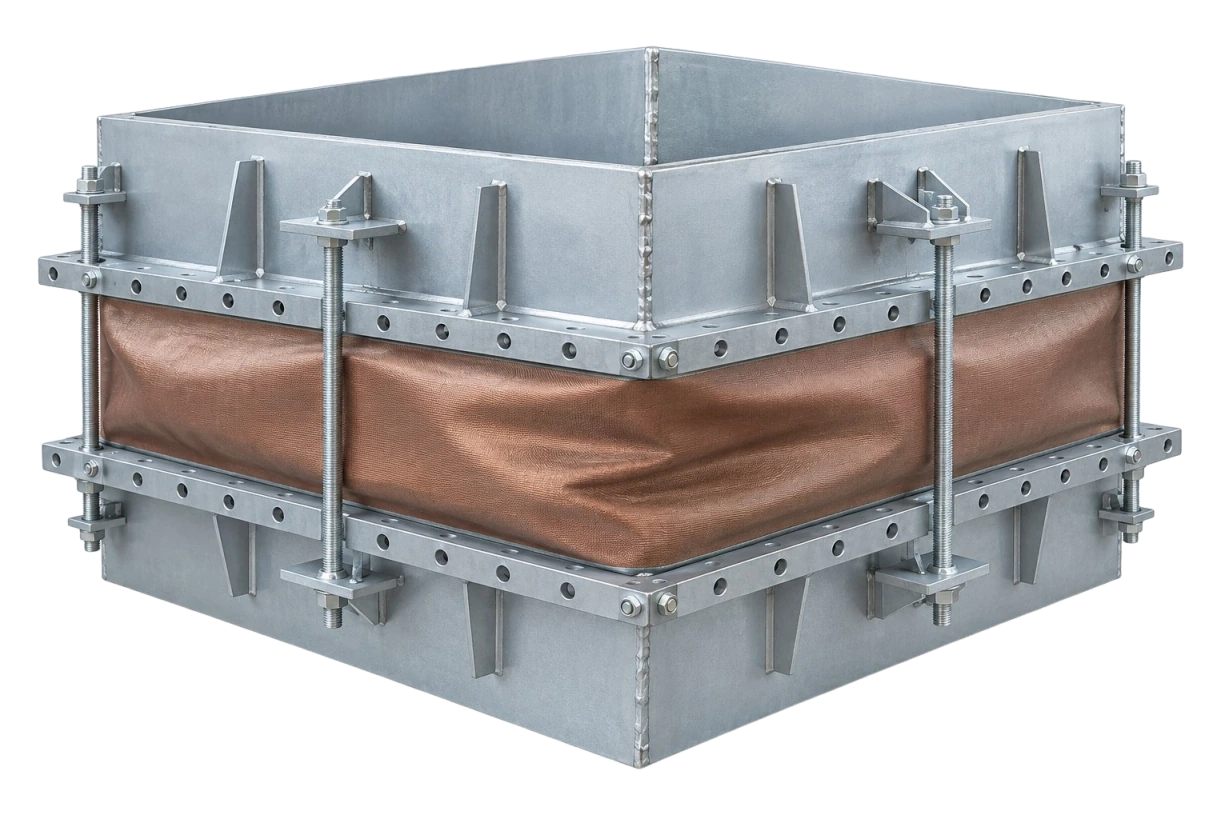 Integrally vulcanized non-metallic expansion joint